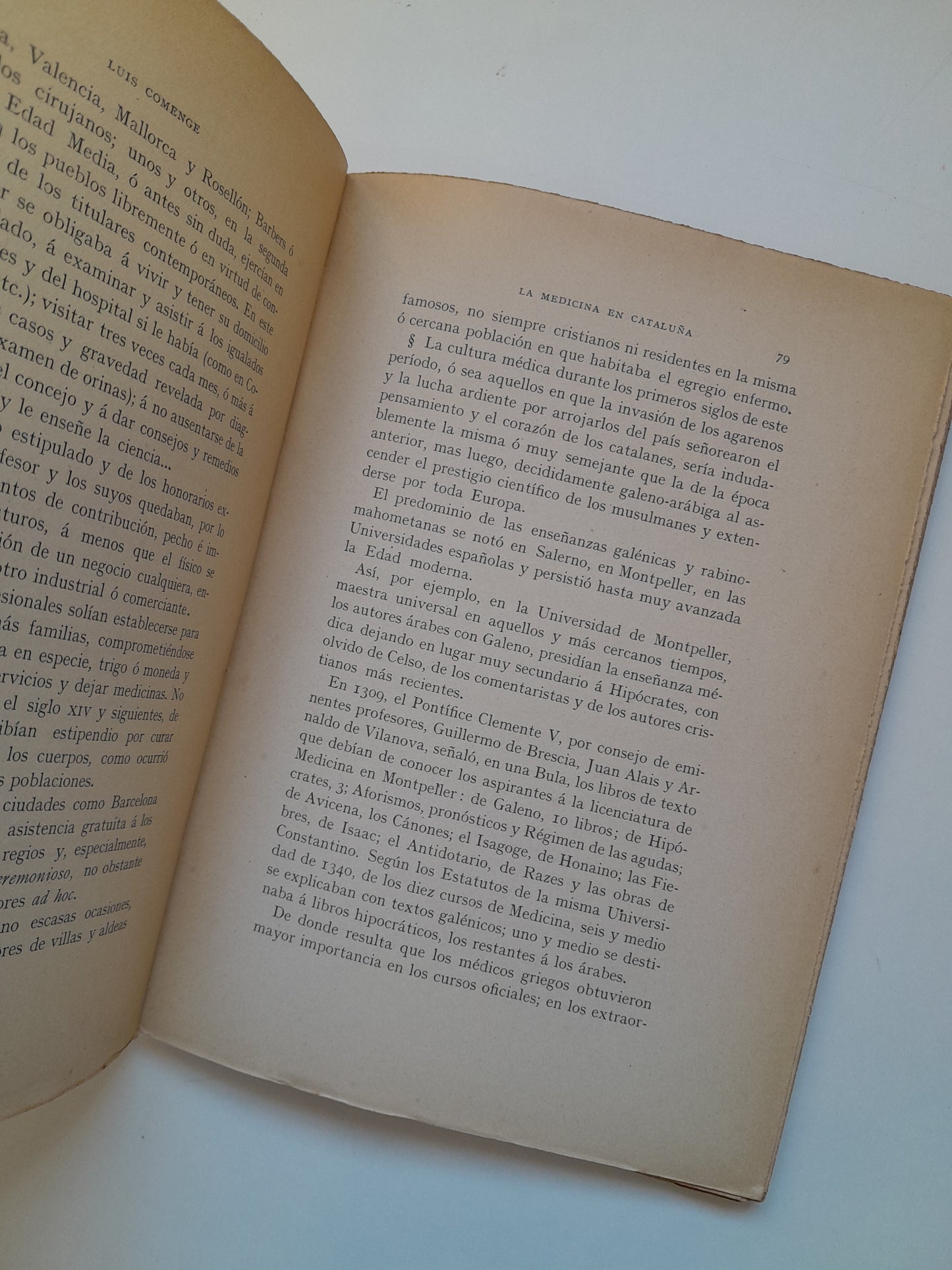LA MEDICINA EN CATALUÑA. BOSQUEJO HISTÓRICO - LUIS COMENGE (IMP. HENRICH I CIA, 1908)