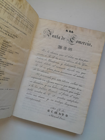 ARTE DE HABLAR BIEN FRANCÉS. GRAMÁTICA COMPLETA - PEDRO NICOLÁS CHANTREAU (LIB. MANUEL SAURI, 1842)
