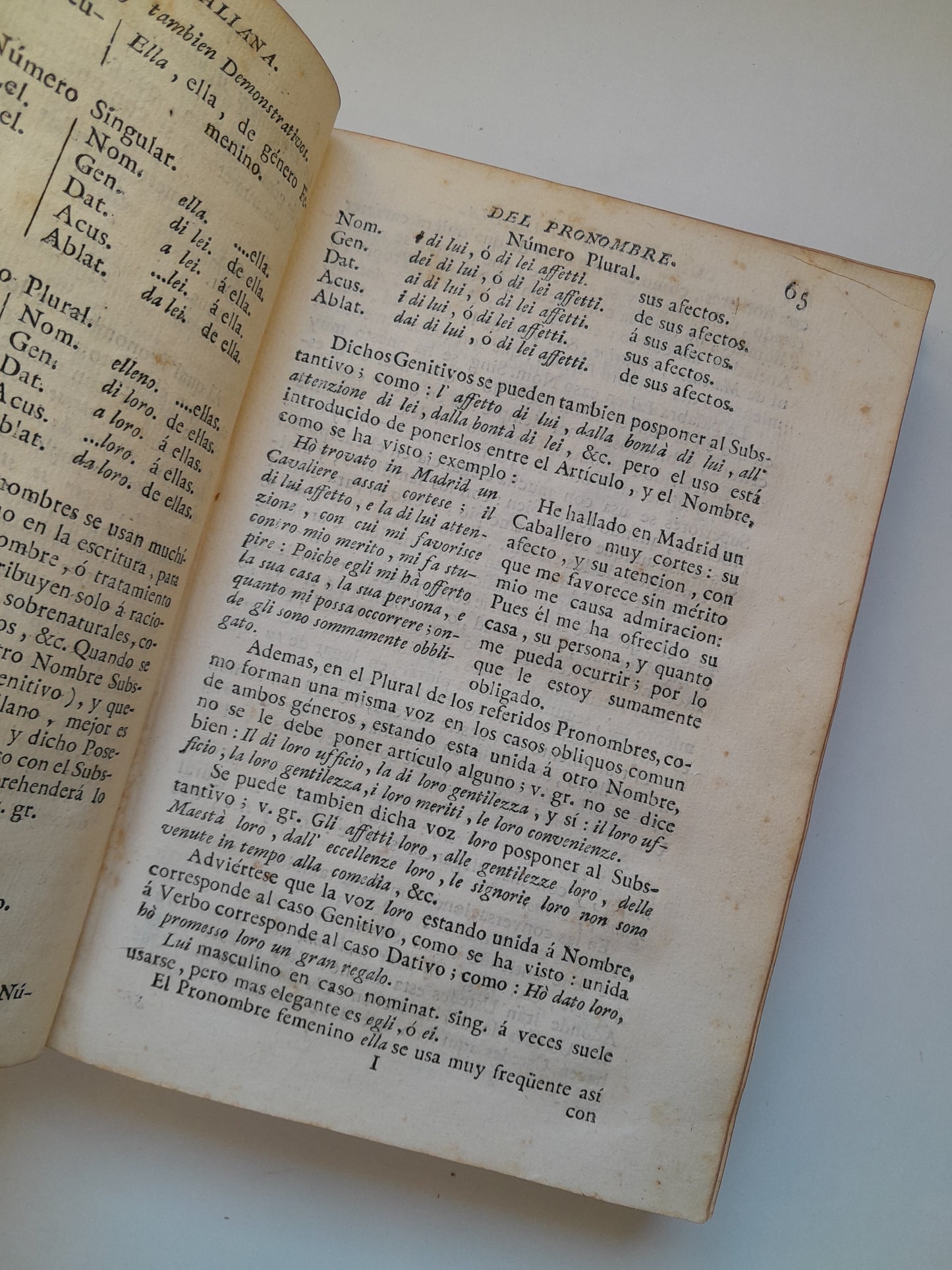 NUEVA Y COMPLETA GRAMÁTICA ITALIANA EXPLICADA EN ESPAÑOL - PEDRO TOMASI (IMPRENTA REAL, 1789)