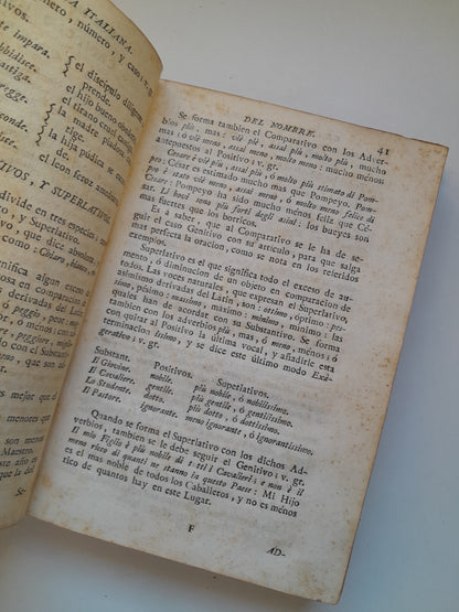 NUEVA Y COMPLETA GRAMÁTICA ITALIANA EXPLICADA EN ESPAÑOL - PEDRO TOMASI (IMPRENTA REAL, 1789)
