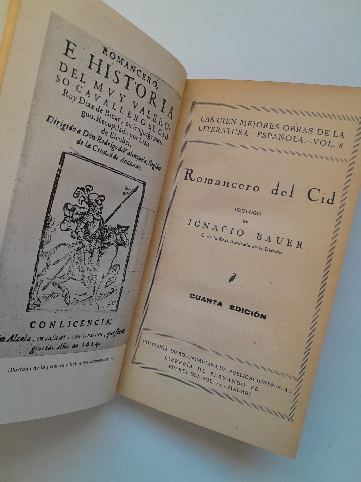 ROMANCERO DEL CID (LIB. FERNANDO FE, c.1940)