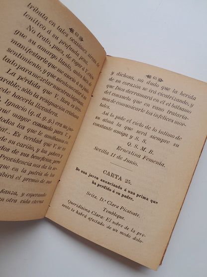 MANUAL EPISTOLAR PARA SEÑORITAS - PILAR PASCUAL DE SANJUAN (LIB. ANTONIO J. BASTINOS, 1898)