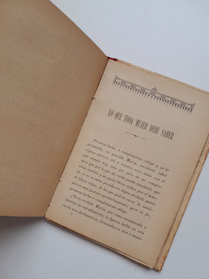 MANUAL EPISTOLAR PARA SEÑORITAS - PILAR PASCUAL DE SANJUAN (LIB. ANTONIO J. BASTINOS, 1898)