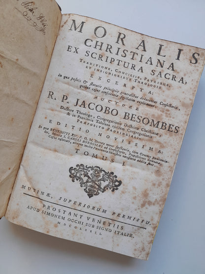 MORALIS CHRISTIANA EX SCRIPTURA SACRA (2 TOMOS COMPLETA) - JACOBO BESOMBES (1772)
