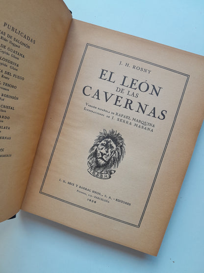 EL LEÓN DE LAS CAVERNAS - J. H. ROSNY (SEIX BARRAL, 1935)