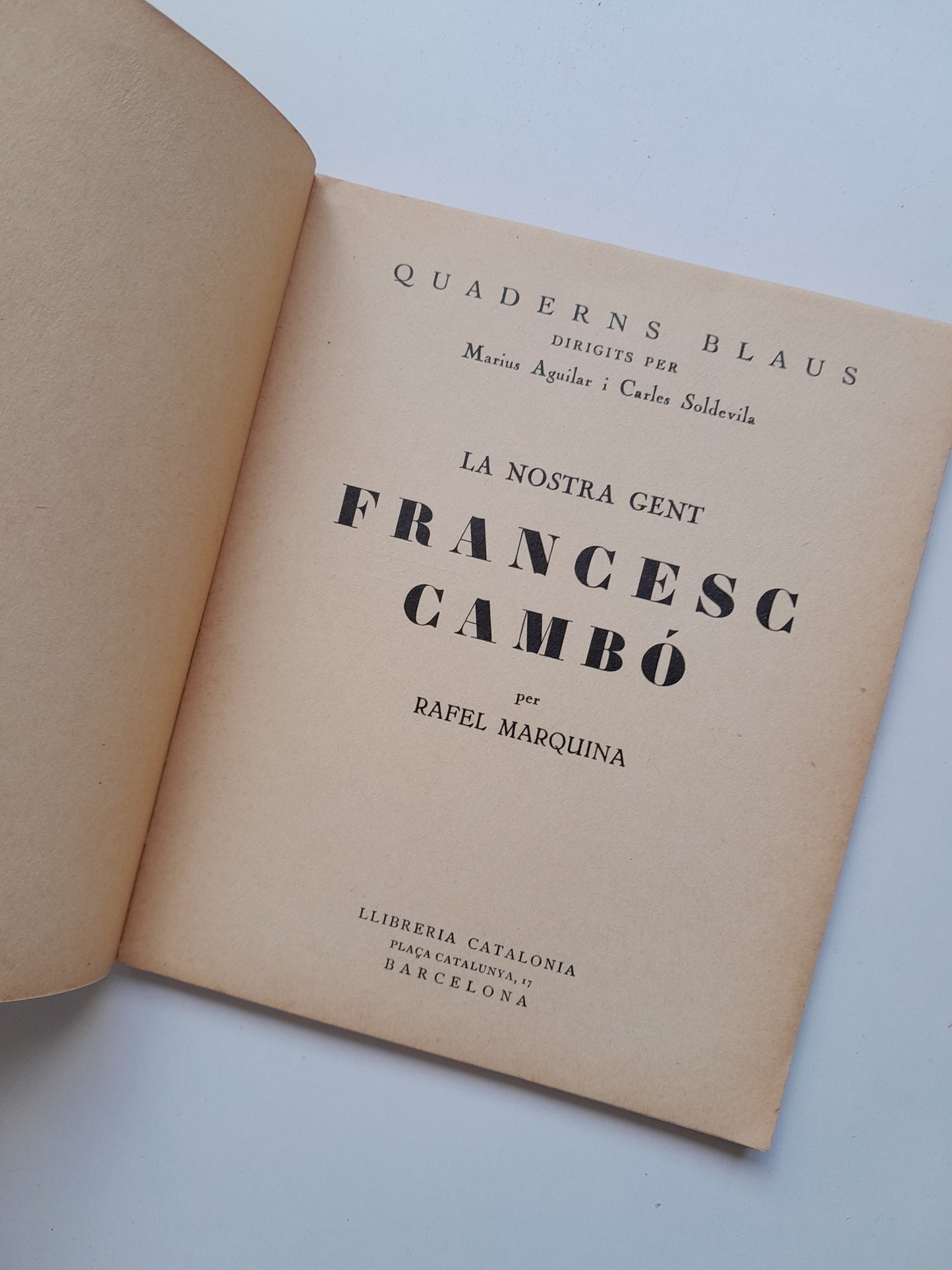 LA NOSTRA GENT. FRANCESC CAMBÓ - MARIUS AGUILAR Y CARLES SOLDEVILA (CATALONIA, c.1930)