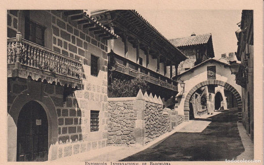 EXPOSICIÓN INTERNACIONAL DE BARCELONA 1929 - PUEBLO ESPAÑOL. CALLE DE CABALLEROS