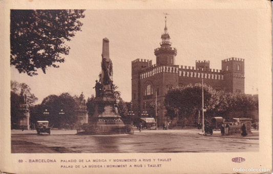 BARCELONA - 69. PALACIO DE LA MÚSICA Y MONUMENTO A RIUS Y TAULET