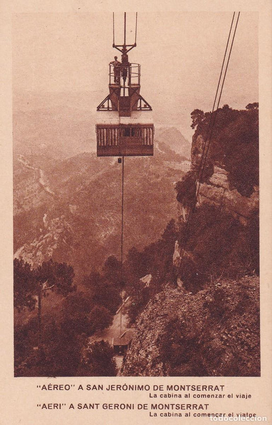 MONTSERRAT - AÉREO A SAN JERÓNIMO DE MONTSERRAT. LA CABINA AL COMENZAR EL VIAJE