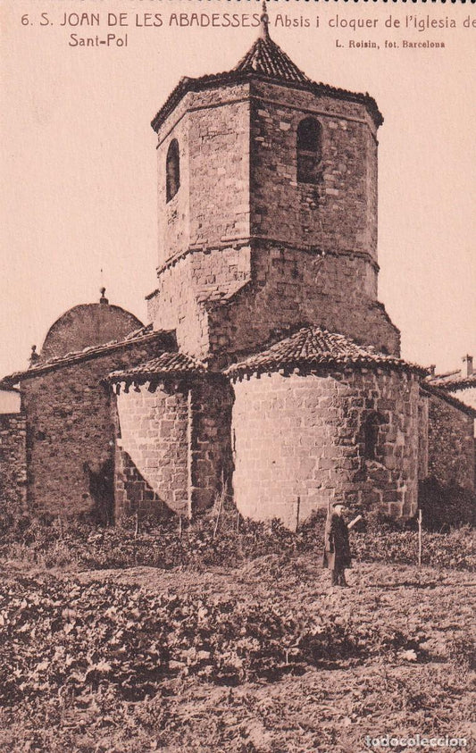 SANT JOAN DE LES ABADESSES - 6. ABSIS I CLOQUER DE L'IGLESIA DE SANT POL (LUCIEN ROISIN)