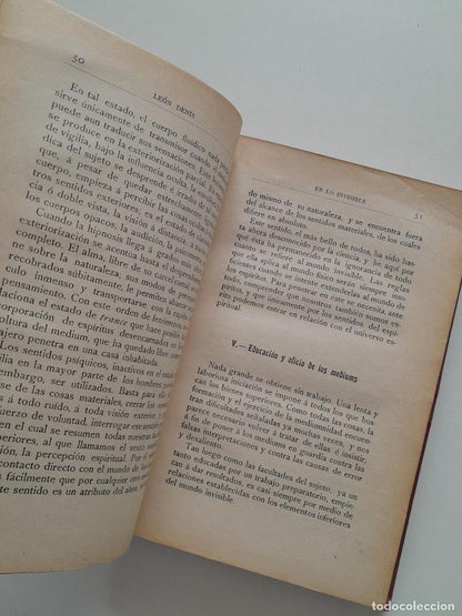 EN LO INVISIBLE: ESPIRITISMO Y MEDIUMNIDAD. TRATADO DE ESPIRITISMO EXPERIMENTAL - LEÓN DENIS (CARBONELL ESTEVA, c.1910)