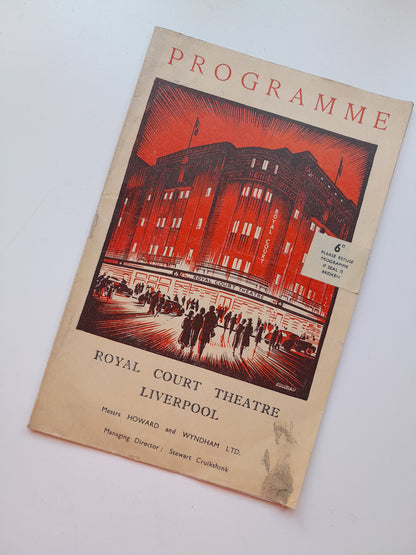 PROGRAMME ROYAL COURT THEATRE LIVERPOOL (1954)