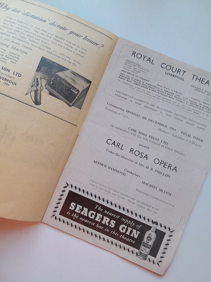 PROGRAMME ROYAL COURT THEATRE LIVERPOOL (1954)