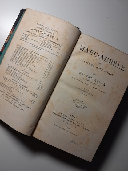 MARC-AURÈLE ET LA FIN DU MONDE ANTIQUE - ERNEST RENAN (CALMANN LÉVY, 1882)