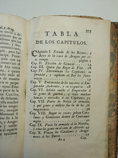 EXPEDICIÓN DE LOS CATALANES Y ARAGONESES CONTRA TURCOS Y GRIEGOS - FRANCISCO DE MONCADA (ANTONIO DE SANCHA, 1777)