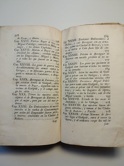 EXPEDICIÓN DE LOS CATALANES Y ARAGONESES CONTRA TURCOS Y GRIEGOS - FRANCISCO DE MONCADA (ANTONIO DE SANCHA, 1777)