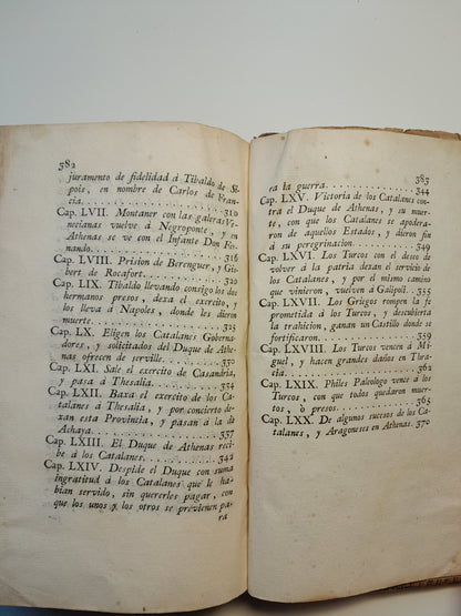 EXPEDICIÓN DE LOS CATALANES Y ARAGONESES CONTRA TURCOS Y GRIEGOS - FRANCISCO DE MONCADA (ANTONIO DE SANCHA, 1777)