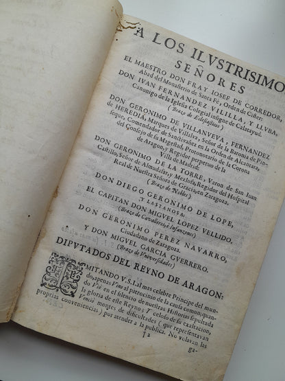 SEGUNDA PARTE DE LOS ANALES DE LA CORONA Y REYNO DE ARAGÓN - JUAN FRANCISCO ANDRÉS DE UZTARROZ (HEREDEROS DE PEDRO LANAJA, 1663)