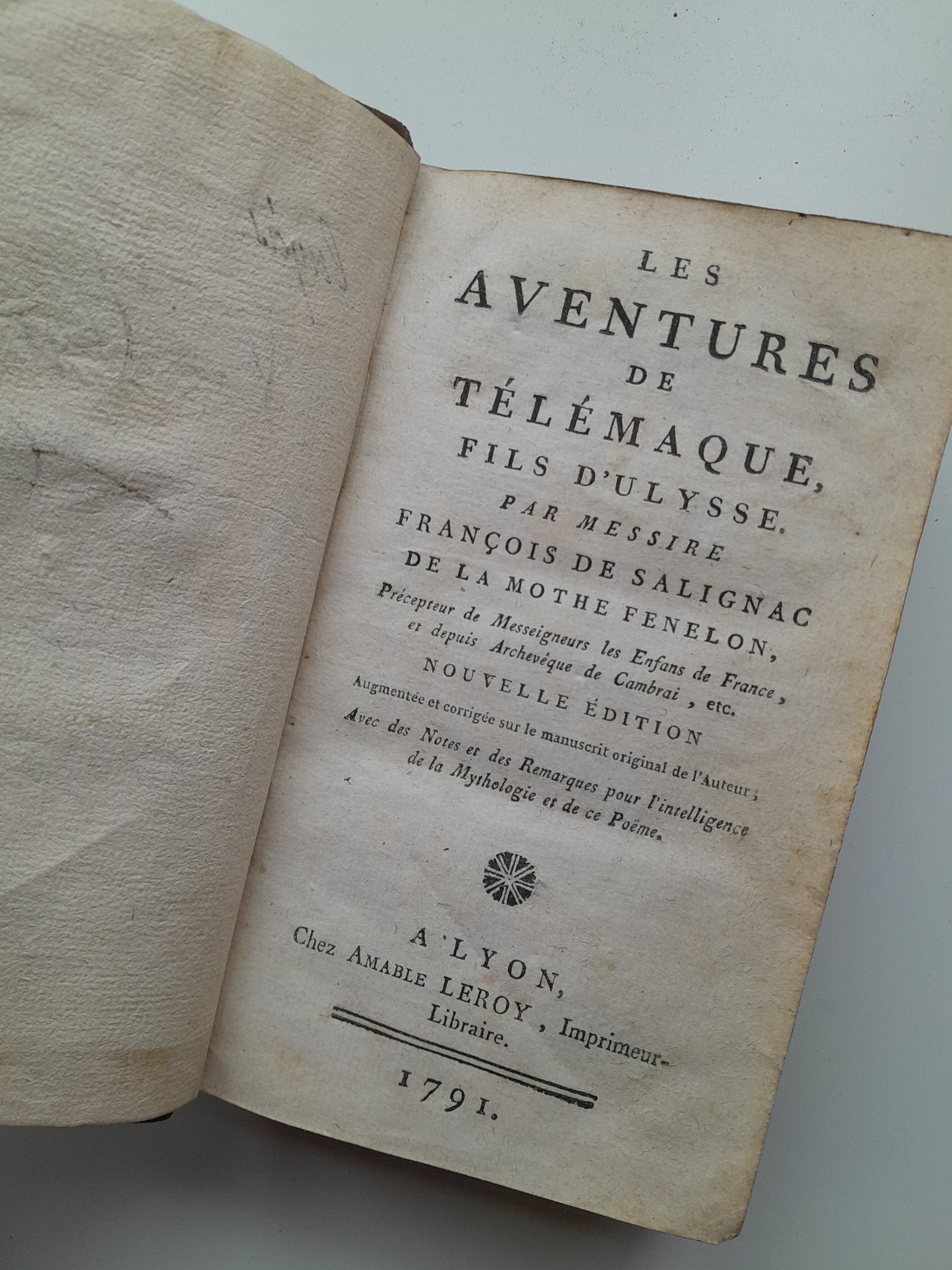 LES AVENTURES DE TÉLÉMAQUE, FILS D'ULYSSE - FRANÇOIS DE SALIGNAC DE LA MOTHE FENELON (LEROY, 1791)