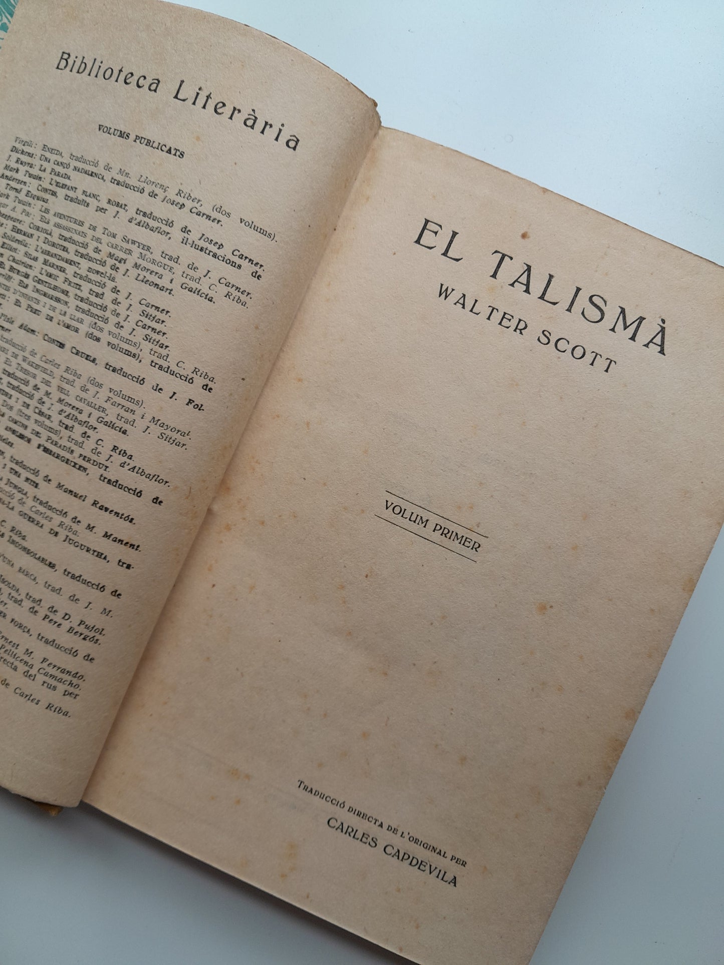 EL TALISMÀ (COMPLETA 2 TOMOS) - WALTER SCOTT (BIBLIOTECA LITERÀRIA, c.1910)