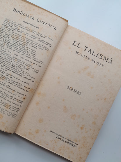 EL TALISMÀ (COMPLETA 2 TOMOS) - WALTER SCOTT (BIBLIOTECA LITERÀRIA, c.1910)