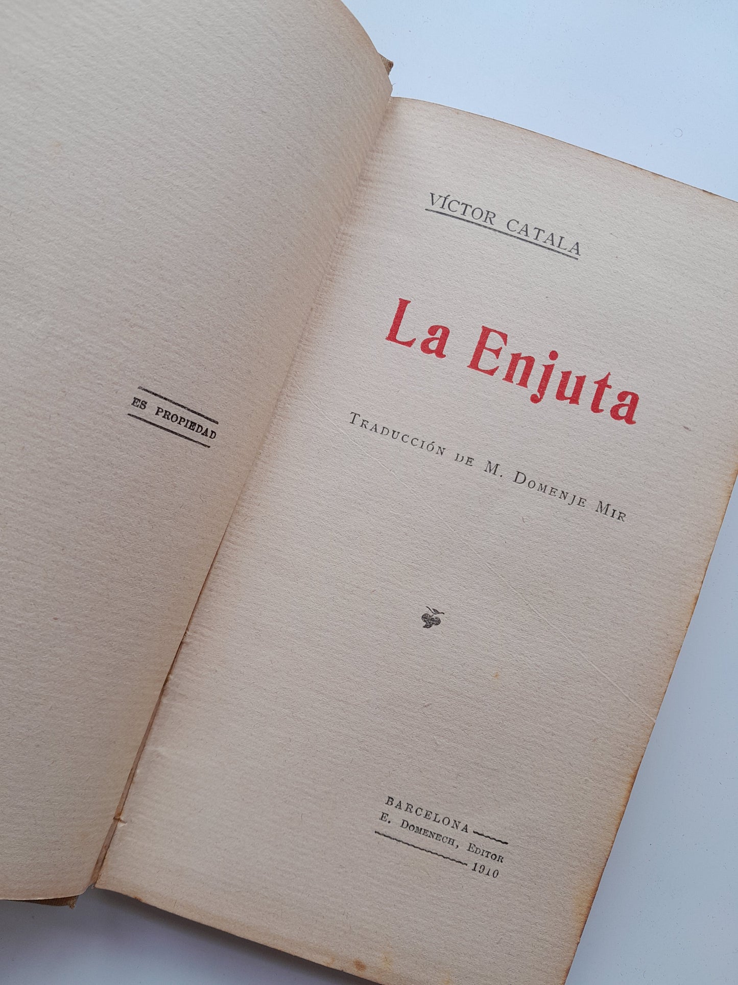 LA ENJUTA - VÍCTOR CATALÀ (E. DOMENECH, 1910)