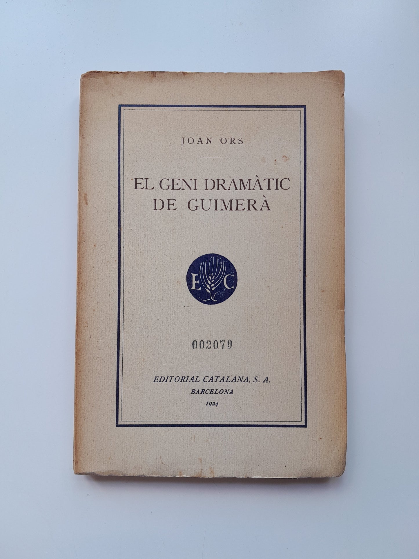 EL GENI DRAMÀTIC DE GUIMERÀ - JOAN ORS (EDITORIAL CATALANA, 1924)