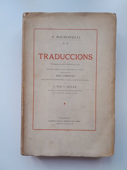 TRADUCCIONS: POEMES I COMÈDIES - NICOLÁS MAQUIAVELO (S. BABRA, 1921)