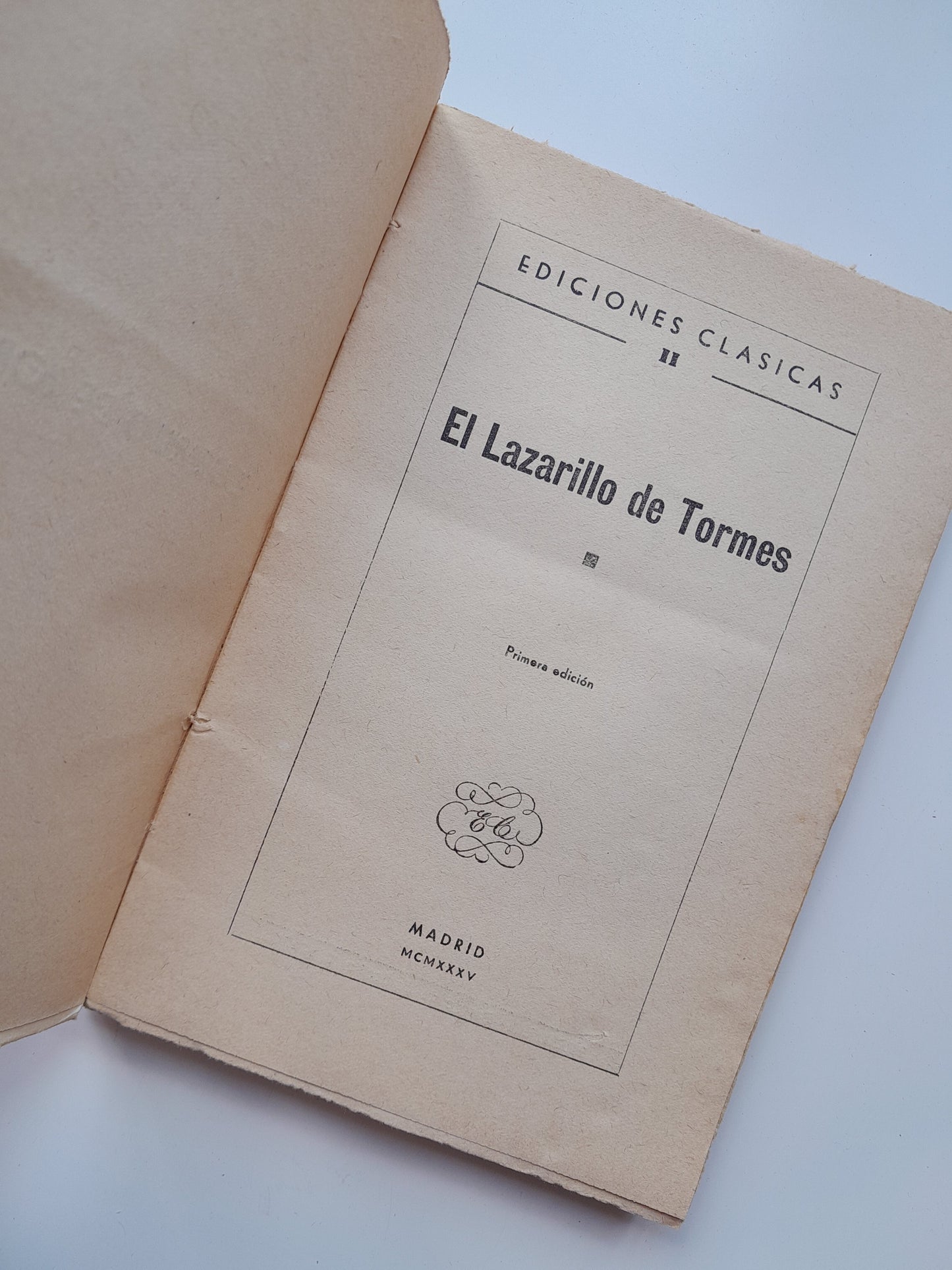 EL LAZARILLO DE TORMES (EDICIONES CLÁSICAS, 1935)