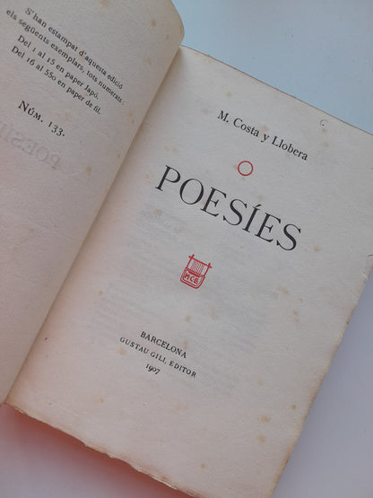 POESÍES - MIQUEL COSTA LLOBERA (GUSTAU GILI, 1907)