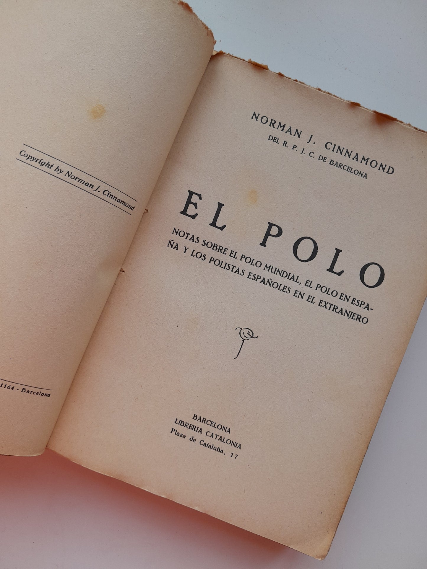 EL POLO - NORMAN J. CINNAMOND (LIBRERÍA CATALONIA, c.1940)